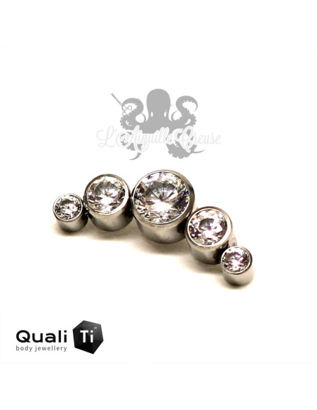 Accessoire QualiTi en titane & 5 zircons - pour 1.2 mm