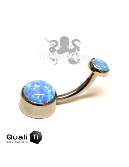Bijou de nombril Opale synthétique QualiTi en Titane implantable