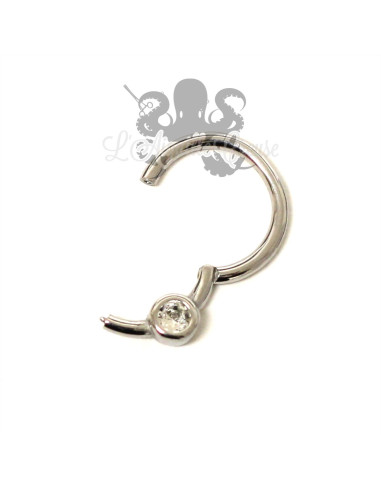 Anneau segmenté orné d'un strass, ouverture facile