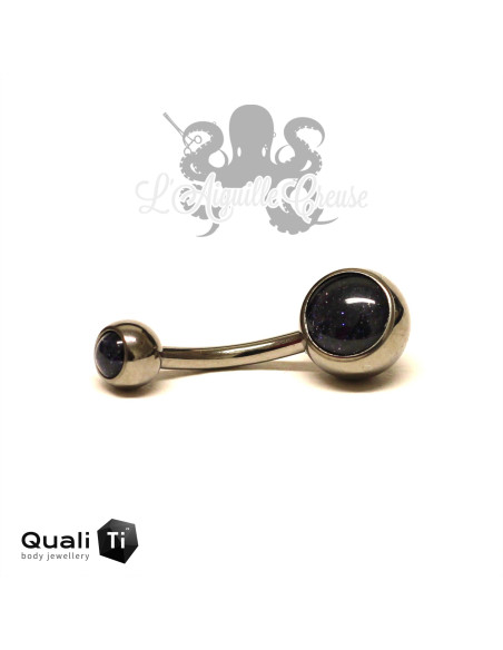 Bijou de nombril QualiTi en Goldstone & Titane implantable