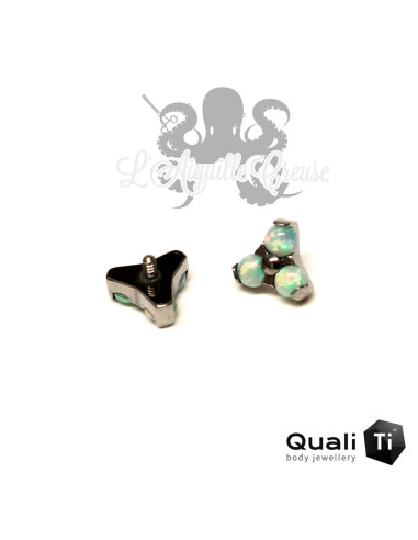 Accessoire QualiTi en titane & trio d'opales synthétiques - pour 1.2 mm