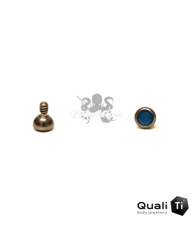 Accessoire QualiTi en zircon bleu des caraïbes et titane - pour 1.2 mm