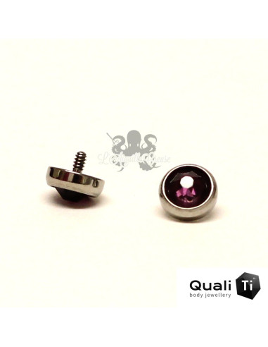Accessoire QualiTi en zircon améthyste et titane - pour 1.2 mm