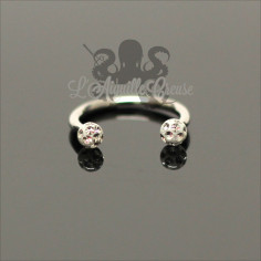 Fer à cheval en acier chirurgical 316L et Swarovski 2