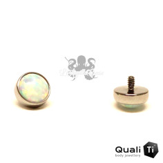 Cabochon d'opale synthétique de 4 mm QualiTi en titane - pour 1.2 mm 2