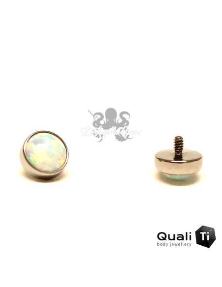 Cabochon d'opale synthétique de 4 mm QualiTi en titane - pour 1.2 mm