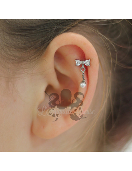 Bijou de cartilage Noeud & perle