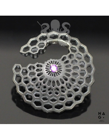 Paire de poids Mandala en argent 925 & améthyste - NAGABodyJewelry