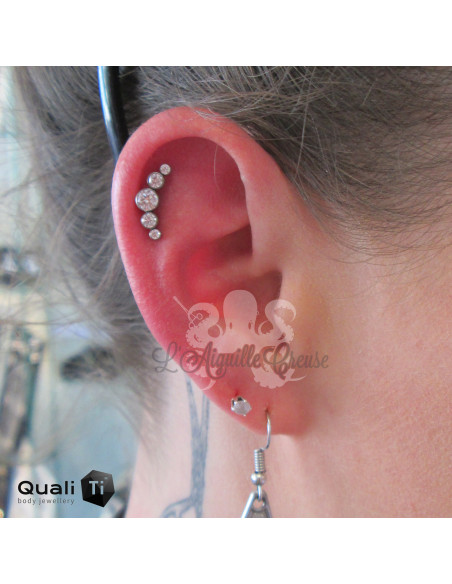 Accessoire QualiTi en titane & 5 zircons - pour 1.2 mm