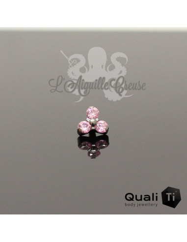 Accessoire QualiTi en titane & trio de zircons - pour 1.6 mm
