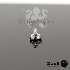 Accessoire QualiTi en titane & trio de zircons - pour 1.6 mm 2
