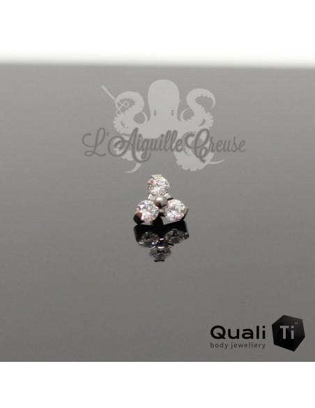 Accessoire QualiTi en titane & trio de zircons - pour 1.6 mm