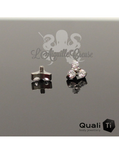 Accessoire QualiTi en titane & trio de zircons - pour 1.6 mm