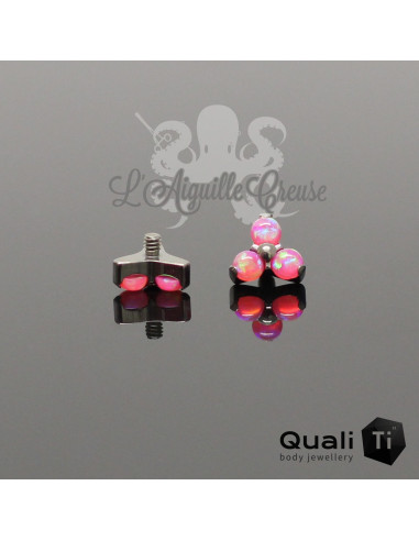 Accessoire QualiTi en titane & trio d'opales synthétiques - pour 1.6 mm