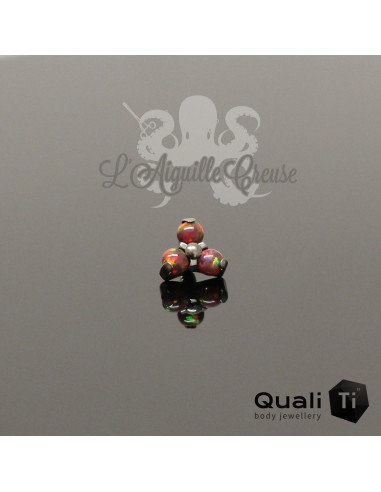 Accessoire QualiTi en titane & trio d'opales synthétiques - pour 1.6 mm
