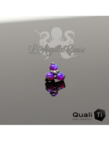 Accessoire QualiTi en titane & trio d'opales synthétiques - pour 1.6 mm
