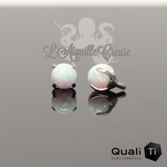 Accessoire QualiTi en titane & opale synthétique de 4 mm , pour 1.6 mm 2