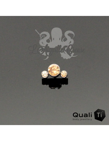 Accessoire QualiTi en titane & 3 zircons - pour 1.2 mm