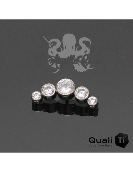 Accessoire QualiTi en titane & MAXI 5 zircons - pour 1.2 mm