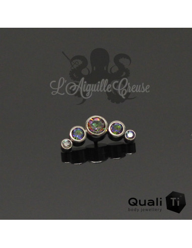 Accessoire QualiTi en titane & 5 zircons Vitrail - pour 1.2 mm