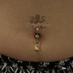 Bananee nombril plaqué or hibou 2