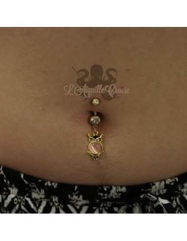 Bananee nombril plaqué or hibou