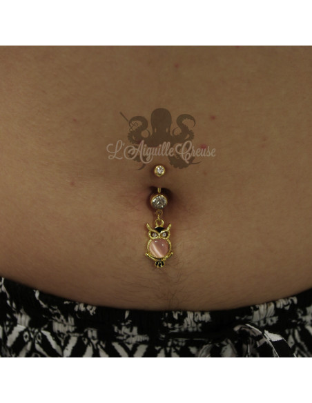 Bananee nombril plaqué or hibou