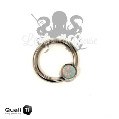 Anneau titane & opale synthétique QualiTi 2