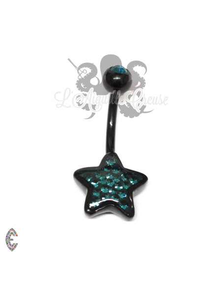 Bijou de nombril Crystal Evolution Swarovski & Acier 316L pvd noir