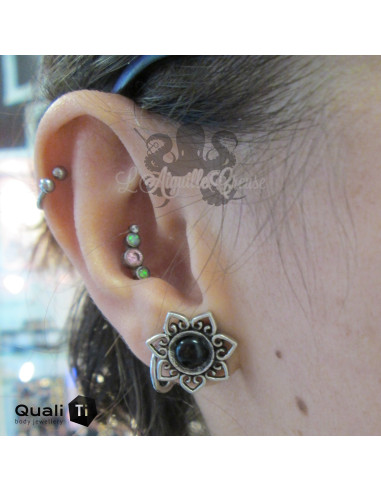 Plug en Bronze blanc & Onyx