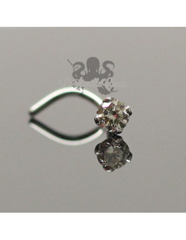 Stud Or blanc 18 carats & Diamant de 2.5 mm