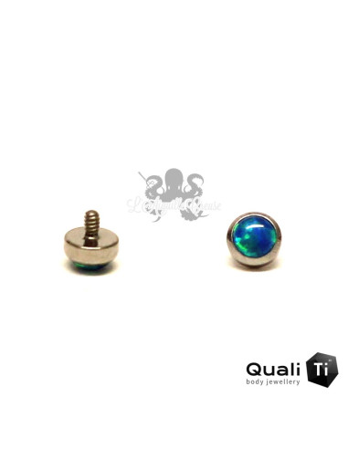 Cabochon d'opale synthétique de 3 mm QualiTi en titane - pour 1.6 mm