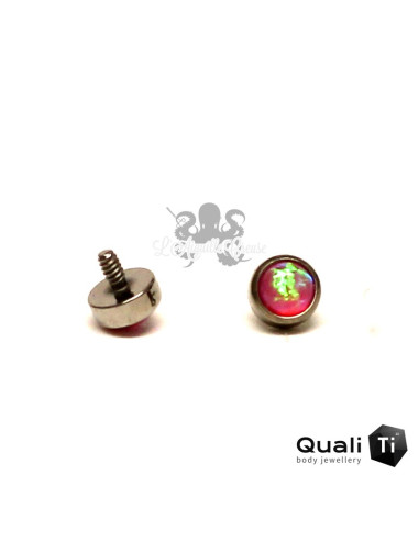 Cabochon d'opale synthétique de 3 mm QualiTi en titane - pour 1.6 mm