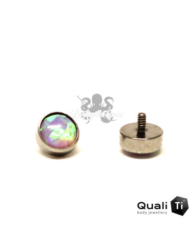 Cabochon d'opale synthétique de 4 mm QualiTi en titane - pour 1.6 mm