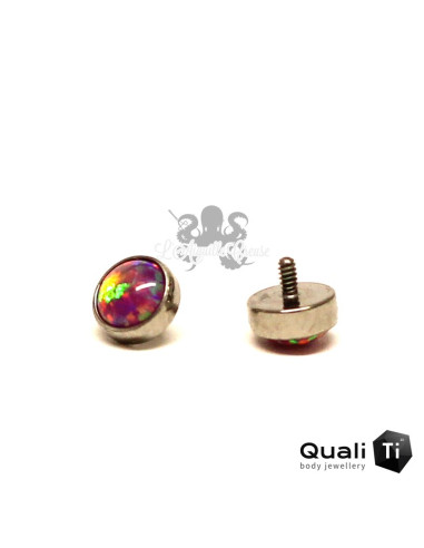 Cabochon d'opale synthétique de 4 mm QualiTi en titane - pour 1.6 mm