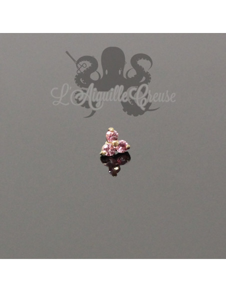 Accessoire en Or 18 carats & Saphirs roses, pour bijou en 1.6 mm