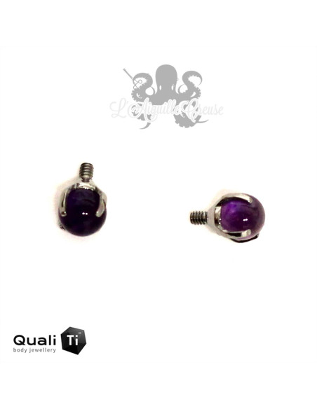 Accessoire QualiTi en titane & Améthyste de 4 mm , pour 1.6 mm