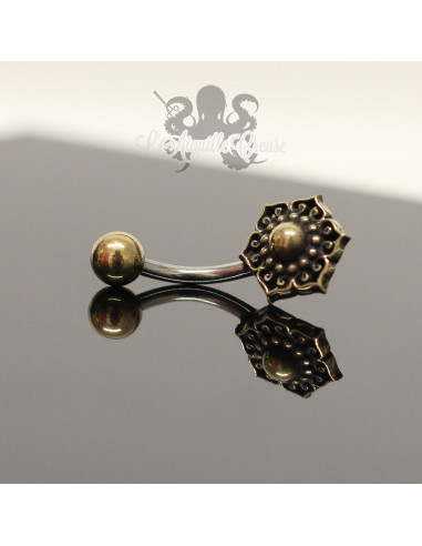 Bijou de nombril Fleur en bronze