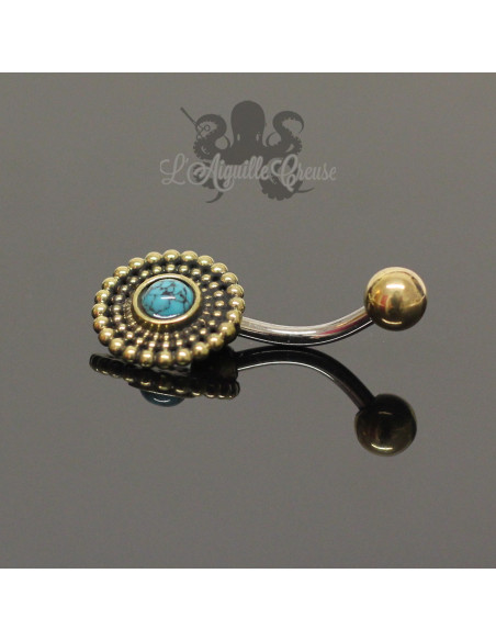 Bijou de nombril en bronze & pierre fine