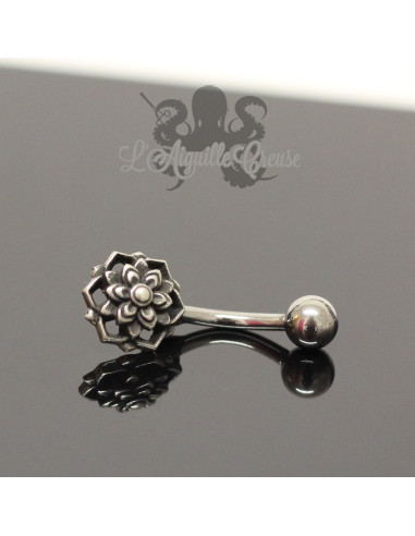 Bijou de nombril Fleur en argent 925