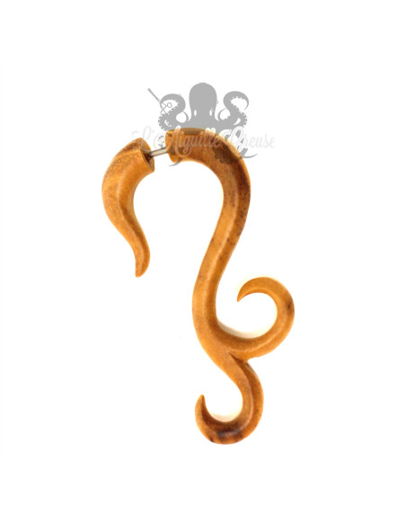 Boucle d'oreille  en bois de teck