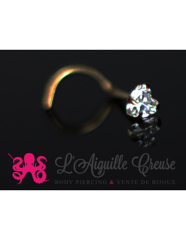 Stud Or & Zircon coeur