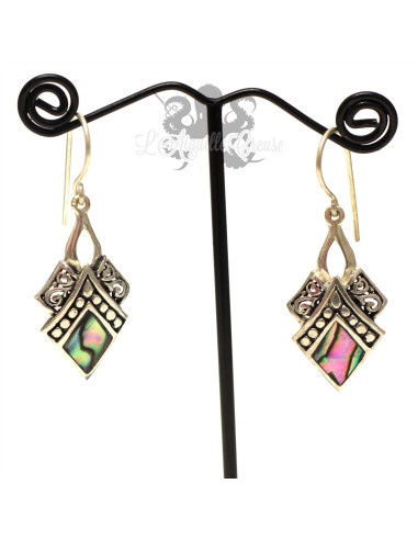 Paire de boucles d'oreilles plaqué Argent 925 & Abalone