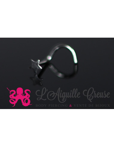 Stud Or  blanc 14k étoile