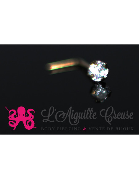 Stud Or 14k, orné d'un zircon rond