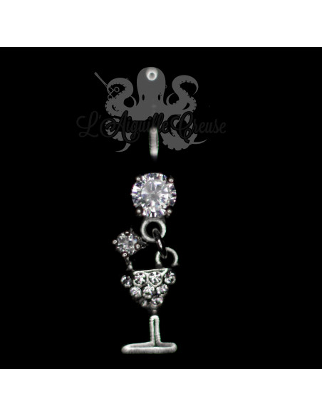 Bijou de nombril Cocktail en argent 925, banane en acier chirurgical