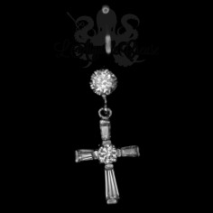 Bijou de nombril Croix en argent 925, banane en titane g23 2