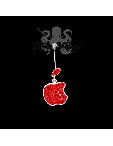 Bijou de nombril Pomme en argent 925, banane en acier chirurgical