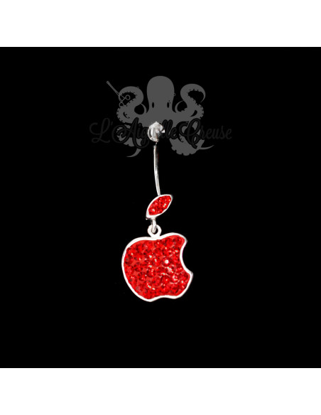 Bijou de nombril Pomme en argent 925, banane en acier chirurgical