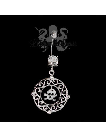 Bijou de nombril Pirate en argent 925, banane en acier chirurgical 316L
